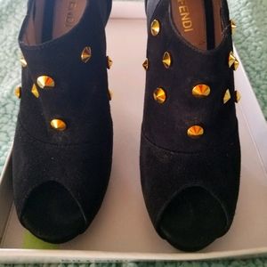 Fendi studded heeled botties